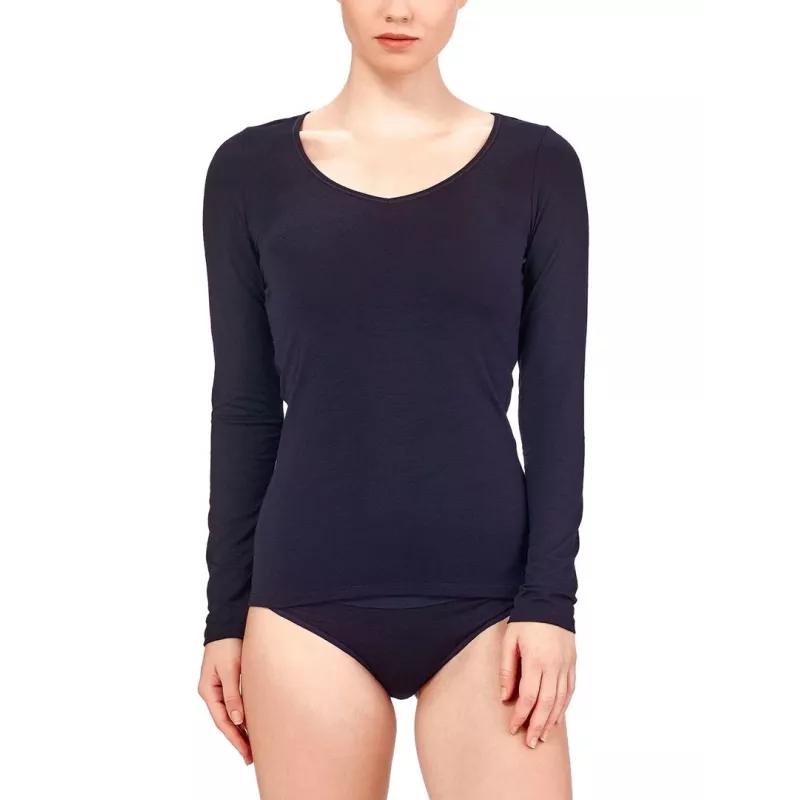 Icebreaker Siren L/S Sweetheart Long Sleeve Top - Must, XS