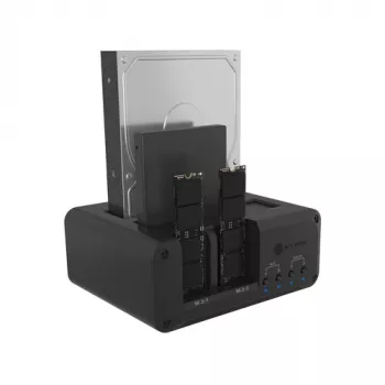 Icy Box Club Case 2925 4-Pesaline Dokkimisjaam – 2x M.2 NVMe ja 2x 2.5/3.5 SATA HDD/SSD, USB 3.2 Gen 2 (10 Gbps)