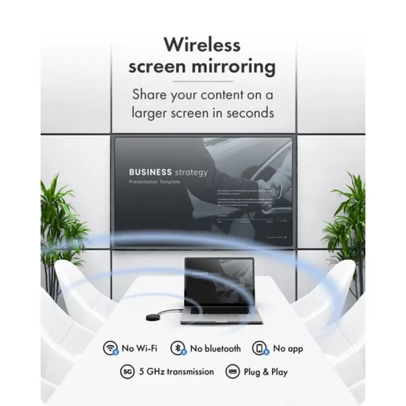 Icy Box IB-WL101 Juhtmevaba HDMI pikenduskomplekt - USB-C HDMI saatja ja vastuvõtja, Full HD 1080p, 30m ulatus, must