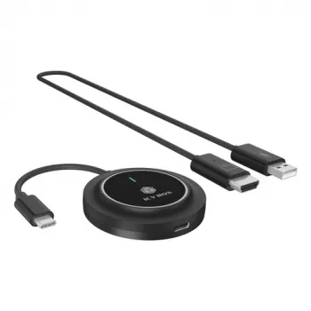 Icy Box IB-WL101 Juhtmevaba HDMI pikenduskomplekt - USB-C HDMI saatja ja vastuvõtja, Full HD 1080p, 30m ulatus, must