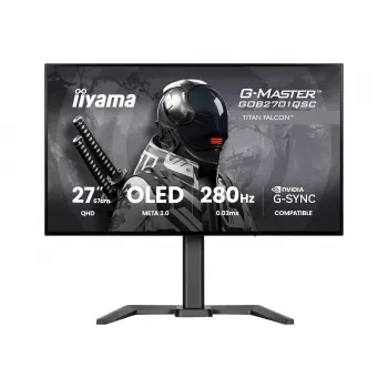 IIYAMA G-Master GOB2701QSC-B1 27 inch WQHD OLED Gaming Monitor, 280Hz, 0.03ms, HDR, USB-C 90W, Must