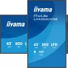 IIYAMA LH4366UHSB-B1AG 43-tolline 4K UHD digitaalne märgistusekraan, VA-paneel, 500 cd/m², 24/7 töö, Android 9.0, Wi-Fi, 2x 10W kõlarid