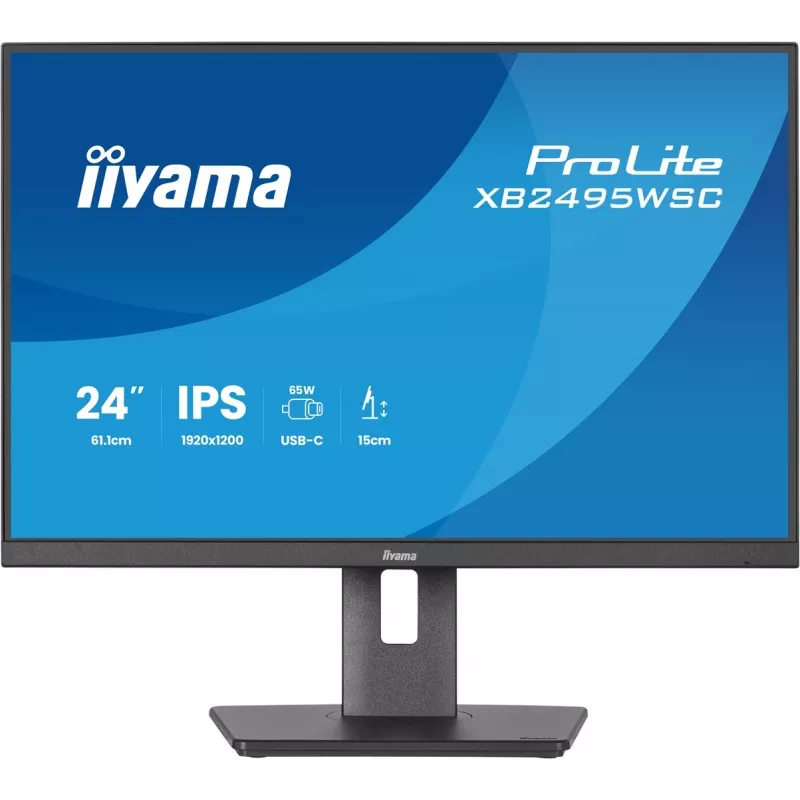 IIYAMA ProLite XB2495WSC-B1 24.1 tolline WUXGA IPS 100Hz monitor USB-C hubiga, reguleeritava kõrgusega, VESA, kõlaritega