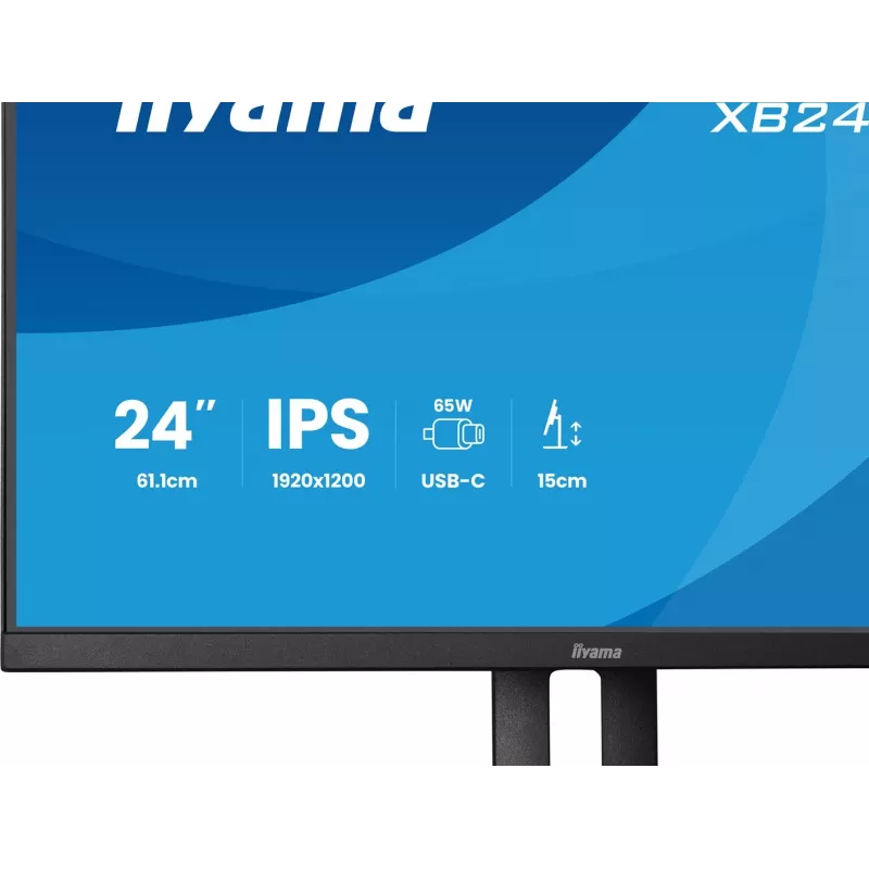 IIYAMA ProLite XB2495WSC-B1 24.1 tolline WUXGA IPS 100Hz monitor USB-C hubiga, reguleeritava kõrgusega, VESA, kõlaritega