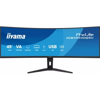 IIYAMA ProLite XCB4994DQSU-B1 49-tolline super-ultralai kumer VA monitor Dual QHD 120Hz HDR400 USB-C jaotur kõlarid kõrguse reguleerimine