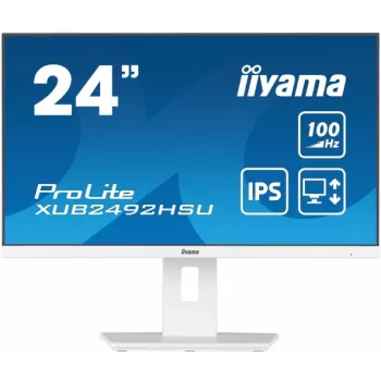 iiyama ProLite XUB2492HSU-W6 24 inch IPS Full HD 100Hz Monitor with USB Hub, 0.4ms, White