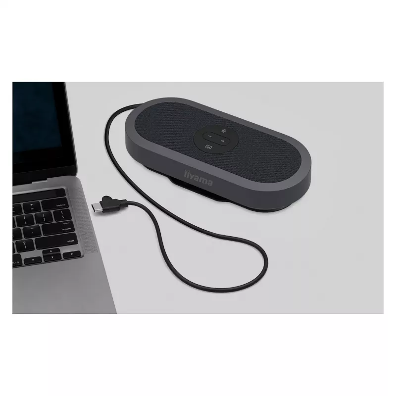 IIYAMA WP-MEET03M Traadita esitlus saatja 8-mikrofoniga, 4K UHD, USB-C, must