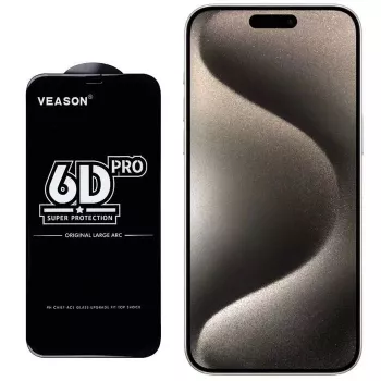 iLike 6D Full Face Glue 9H Karastatud Klaasist Ekraanikaitse Apple iPhone 15 Plus jaoks musta raamiga