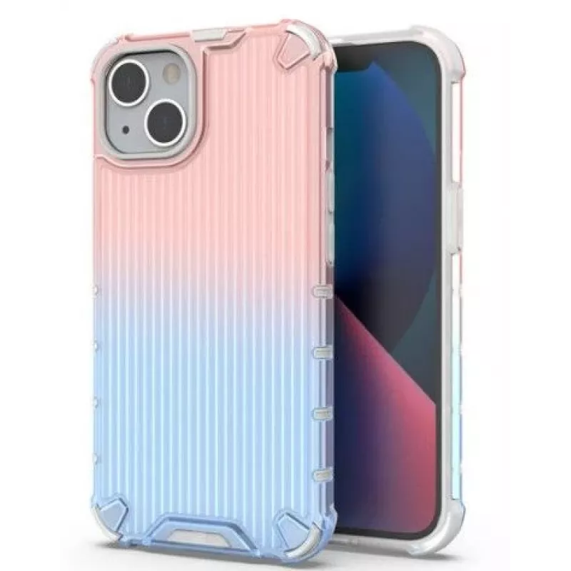 iLike Apple iPhone 14 Pink and Blue Armored Protect Case Blue