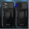 iLike Apple iPhone 14 Pro Max rõngasläätsede korpus must - hübriidne kaitsekate integreeritud rõngahoidja, kaamera objektiivi kaitse, põrutus neeldumine, juhtmevaba laadimise ühilduvus