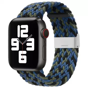 iLike Apple Watch 38/40/41mm Punutud Kangast Rihm Sinine