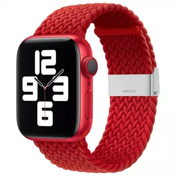 iLike Apple Watch 38/40/41mm Punutud Kangast Rihm Punane
