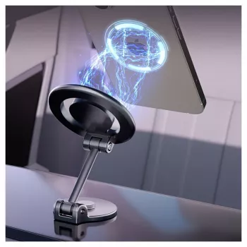 iLike C62 Metallpaneeli kinnitus universaalne magnetiline MagSafe rõnga suurus nutitelefoni reguleeritav hoidik must
