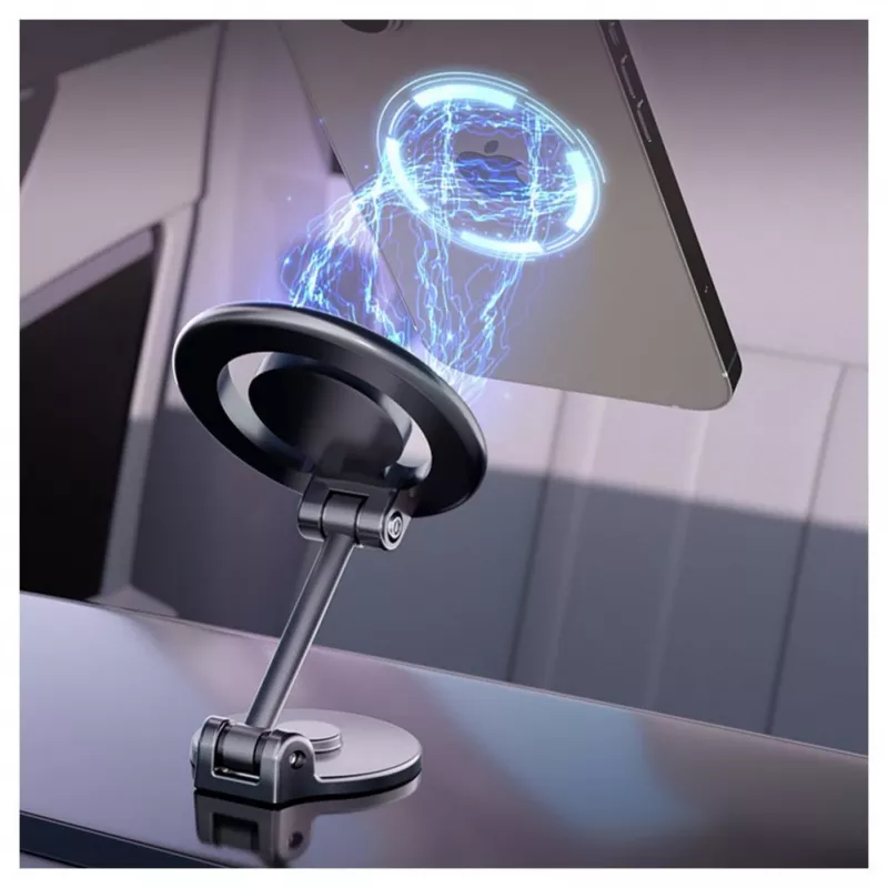 iLike C62 Metallpaneeli kinnitus universaalne magnetiline MagSafe rõnga suurus nutitelefoni reguleeritav hoidik must