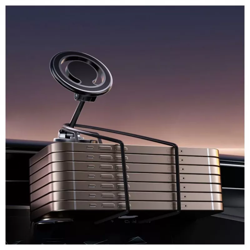 iLike C62 Metallpaneeli kinnitus universaalne magnetiline MagSafe rõnga suurus nutitelefoni reguleeritav hoidik must