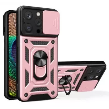 iLike iPhone 14 Pro Max Armor Camshield Case Pink