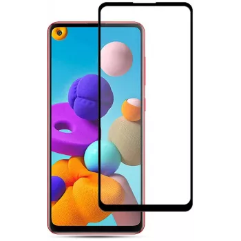 iLike Samsung Galaxy A21s 2.5D musta raamiga täisliimiga karastatud klaasist ekraanikaitse