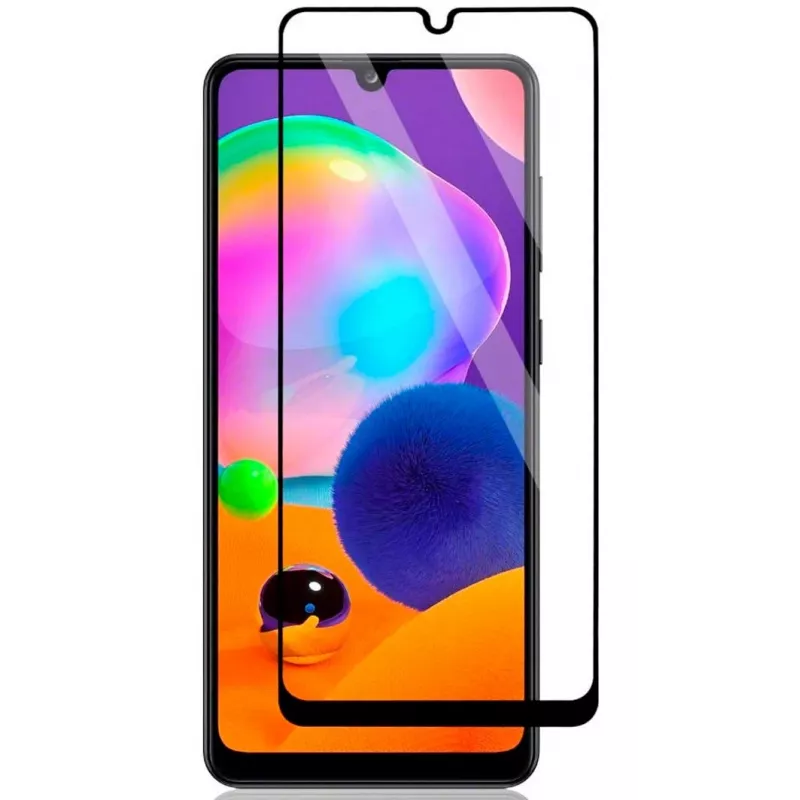 iLike Samsung Galaxy A31 2.5D Black Frame Full Glue Tempered Glass Screen Protector