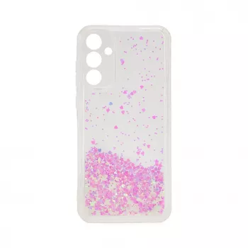 iLike Samsung Galaxy A35 Silikoonkate Water Glitter Hele Roosa
