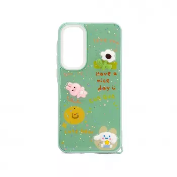 iLike Samsung Galaxy A55 Epoxy Cartoon Cover Light Green