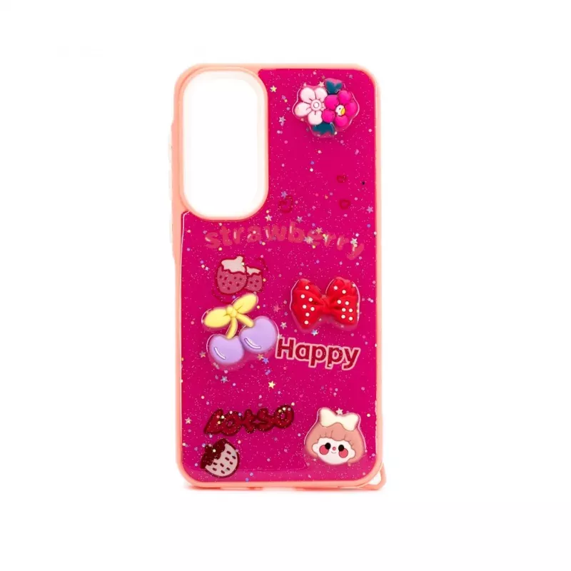 iLike Samsung Galaxy A55 Epoxy Cartoon Cover Rose Red