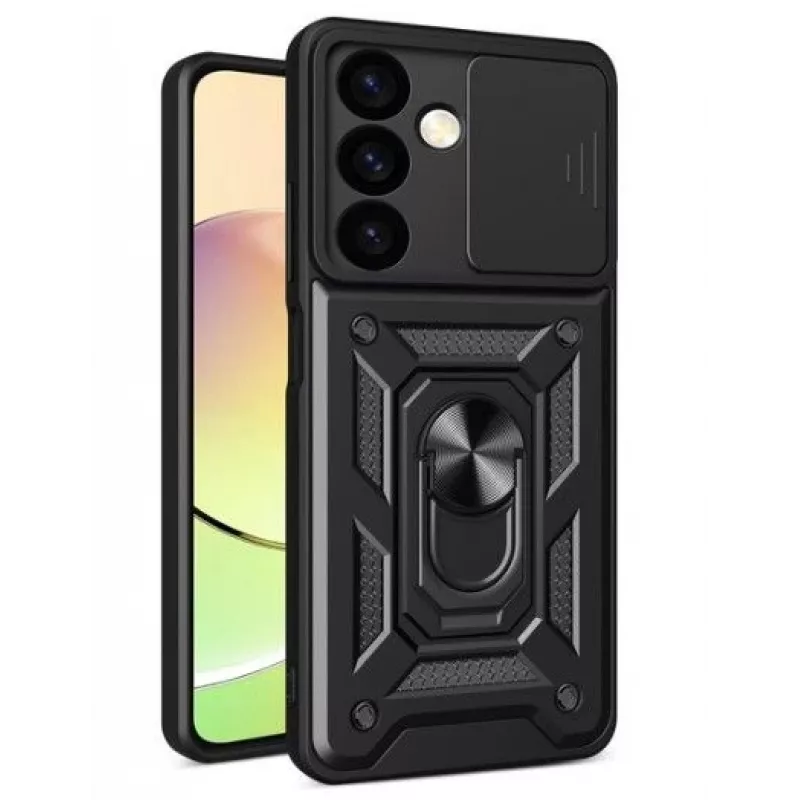 iLike Samsung Galaxy S24 Hybrid Armor Camshield Case Black