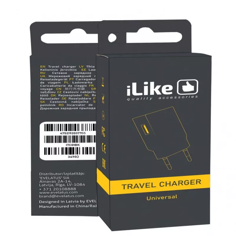 iLike Travel Charger ITC01 White - 5W USB-A seinelaadija EU-pistikuga