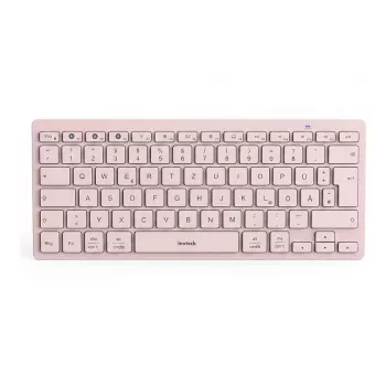 Inateck Bluetooth Keyboard QWERTZ Pink - Slim Portable Keyboard for Windows, macOS, iOS, Android