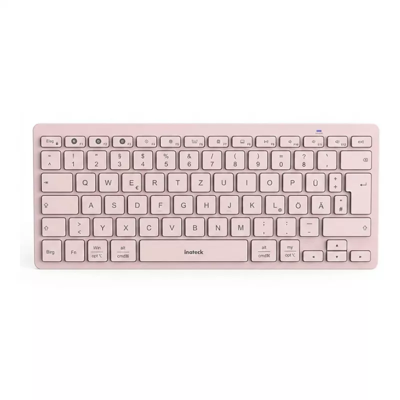 Inateck Bluetooth Keyboard QWERTZ Pink - Slim Portable Keyboard for Windows, macOS, iOS, Android
