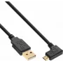 InLine Micro-USB 2.0 kaabel, USB-A isane Micro-B isane nurga all, kullatud kontaktid, 0,5 m