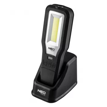 Ülevaatuslamp 550 lm COB LED koos laadimisdokiga ja alusega