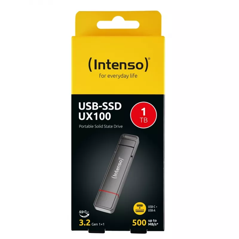 Intenso UX100 1TB väline SSD, USB 3.2 Gen 1, must