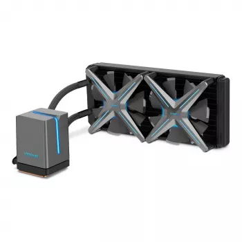 Inter-Tech ALSEYE X240 kõik-ühes vedelik CPU jahuti, 240mm radiaator, 2x 120mm PWM ventilaatorid, ARGB, Intel & AMD