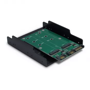 Inter-Tech KT005B 2xSATA kuni 2xM.2 SATA SSD PCI pesa kinnitusraami adapter