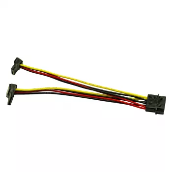 Inter-Tech Molex 2x SATA toite 90° adapterkaabel, 0,15m