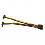 Inter-Tech Molex 2x SATA toite 90° adapterkaabel, 0,15m