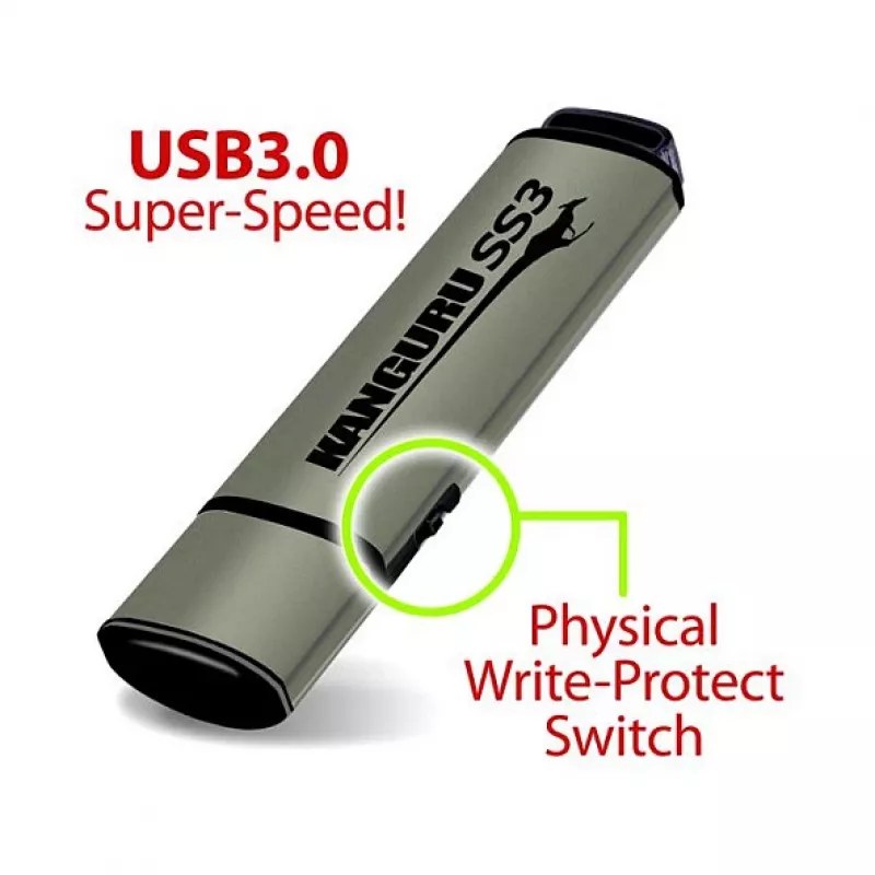ISTORAGE STICK Kanguru SS3 32GB USB 3.2 Gen 1 riistvaraliselt krüpteeritud mälupulk