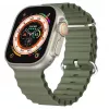 iWear S1 Grooved Soft Silicone 20mm Strap for Apple Watch 49mm / 45mm / 44mm / 42mm Khaki Green