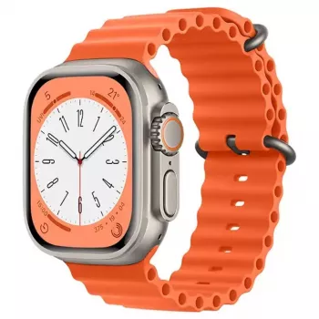 iWear S1 Soonega pehme silikoonist 20mm rihm Apple Watch 49mm / 45mm / 44mm / 42mm jaoks, oranž