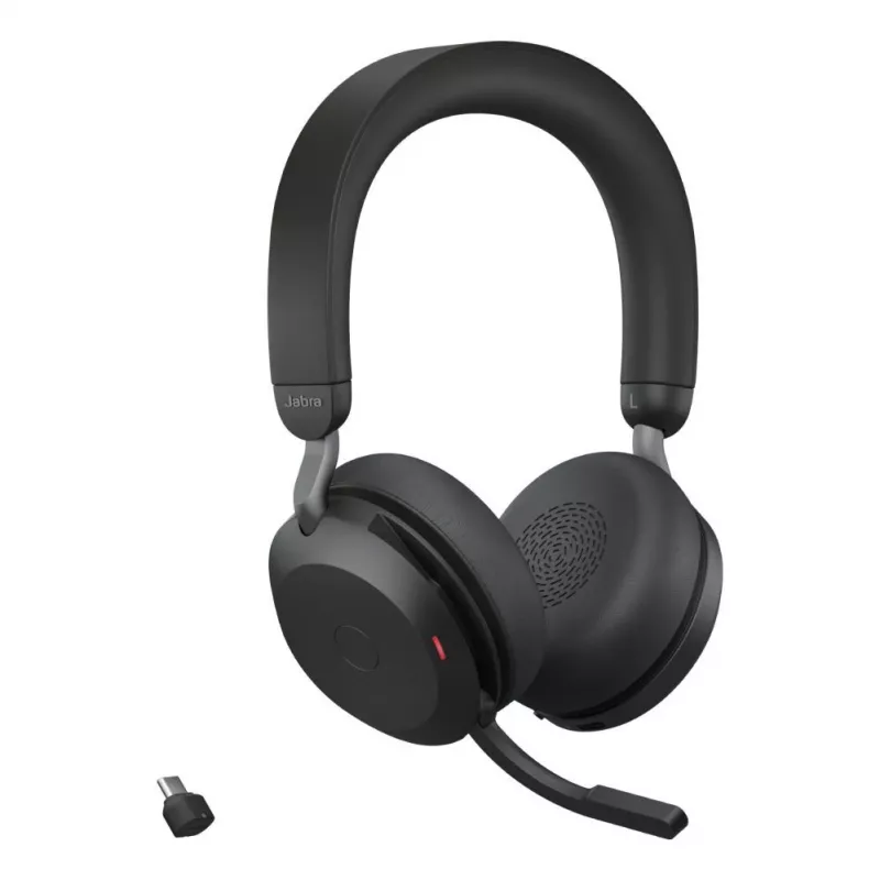 Jabra Evolve2 75 juhtmevaba Bluetooth-kuular Active Noise Cancellation'iga, Microsoft Teams sertifitseeritud, must