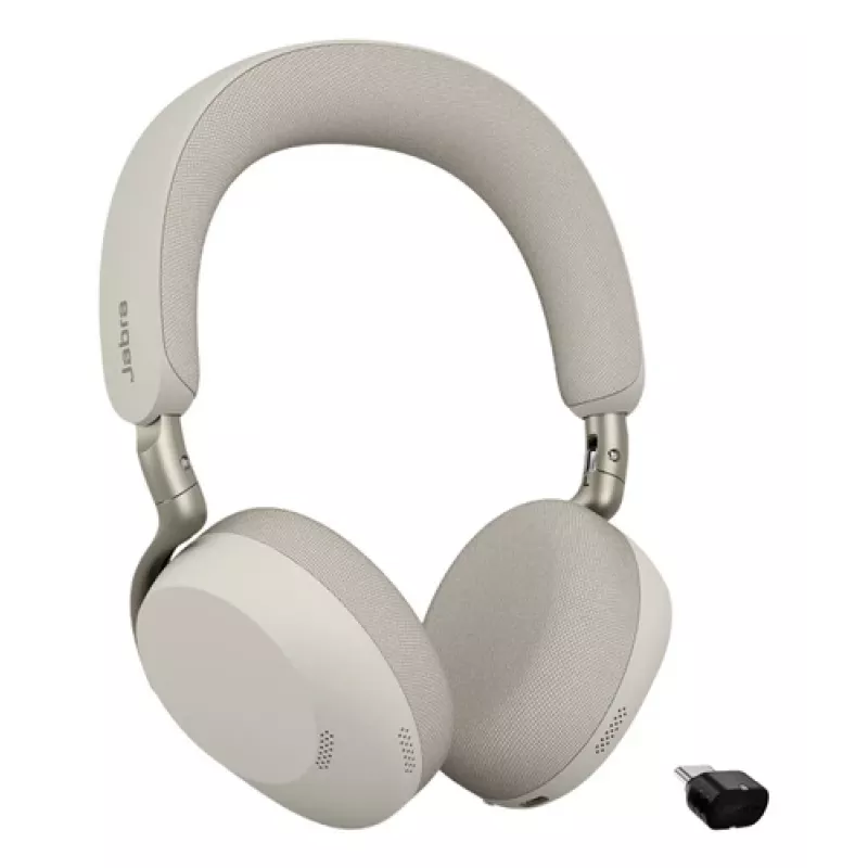 Jabra Evolve3 75 UC juhtmevaba kõrvaklapid, Bluetooth, mürasummutusega ja Link 390c adapteriga (soe hall)