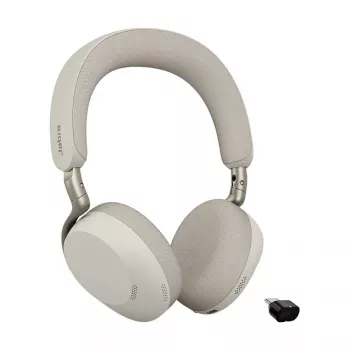 Jabra Evolve3 75 UC juhtmevaba kõrvaklapid, Bluetooth, mürasummutusega ja Link 390c adapteriga (soe hall)
