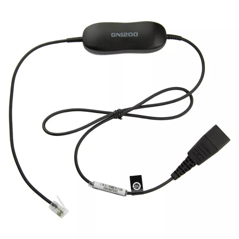 Jabra Smart Cord QD to RJ9 peakomplekti kaabel Cisco IP Phone 78XX seeria jaoks, must, spiraalne, 0,4 m kuni 2 m