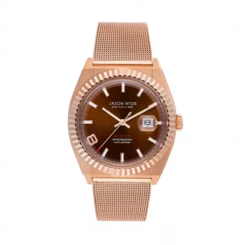 JASON HYDE MAN JH30005 Kvartskell 40mm Sinine Sihtnäidik Hõbedane Roostevabast Terasest Võrkrihm