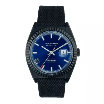 JASON HYDE MAN JH30008 40mm Quartz Analog Watch Black Dial Leather Strap