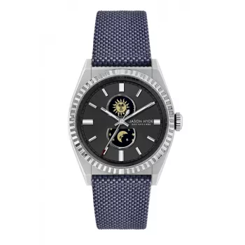 JASON HYDE MAN JH41001 Analoogkvartskell 40mm Roostevabast Terasest Korpuse, Sinise Sihtnumbri ja Pruuni Nahkrihmaga