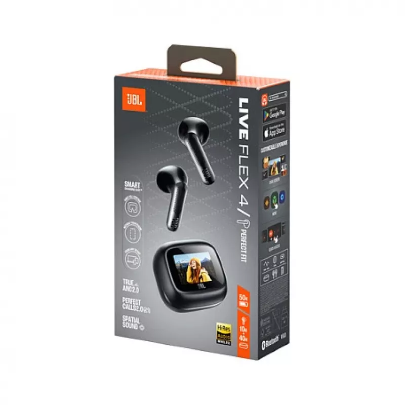 JBL LIVE Flex 4 True Wireless In-Ear Bluetooth kõrvaklapid Adaptive Noise Cancelling'iga, must