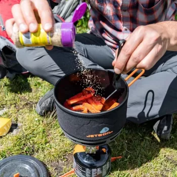 Jetboil 1.5L keraamiline keedupott - matkakeedupott FluxRingi, kõvadeks anodeeritud alumiiniumi, mittenakkuva katte ja kokkupandavate käepidemetega