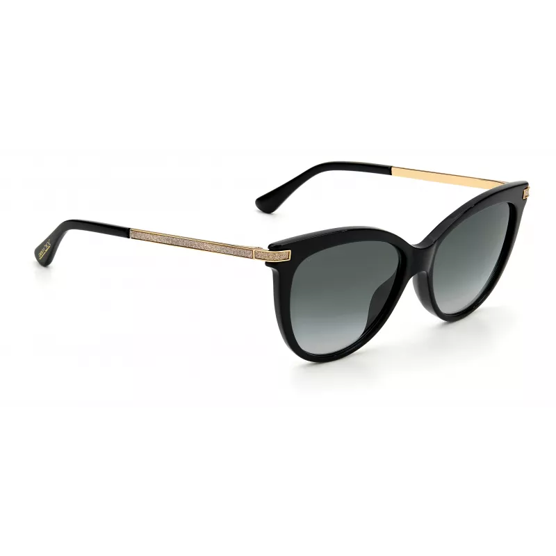 JIMMY CHOO AXELLEGS8079O Naiste liblik- ja kassisilmadega päikeseprillid - Must raam, gradienthallid läätsed 56/16/145 mm