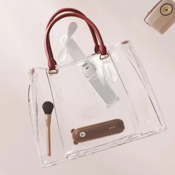 JISULIFE Handheld Fan 8 Brown - Kaasaskantav laetav miniventilaator toiteploki funktsiooniga